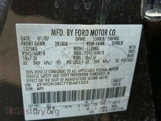2007 FORD EDGE - VIN: 2FMDK39C77BA61523 - Photo 10