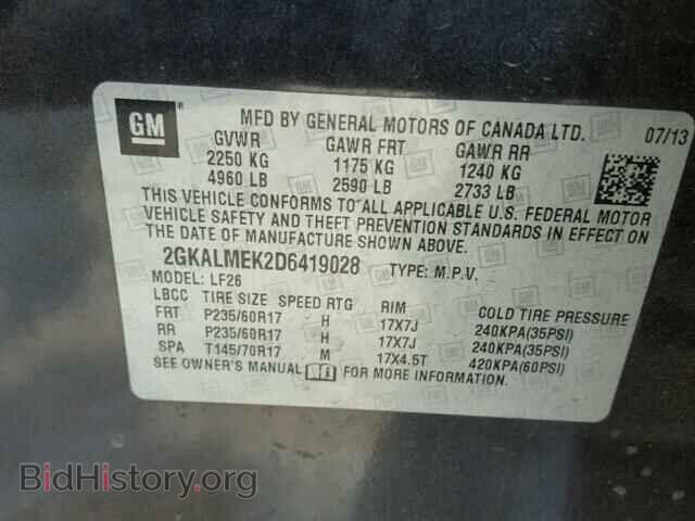 2013 GMC TERRAIN - VIN: 2GKALMEK2D6419028 - Photo 10