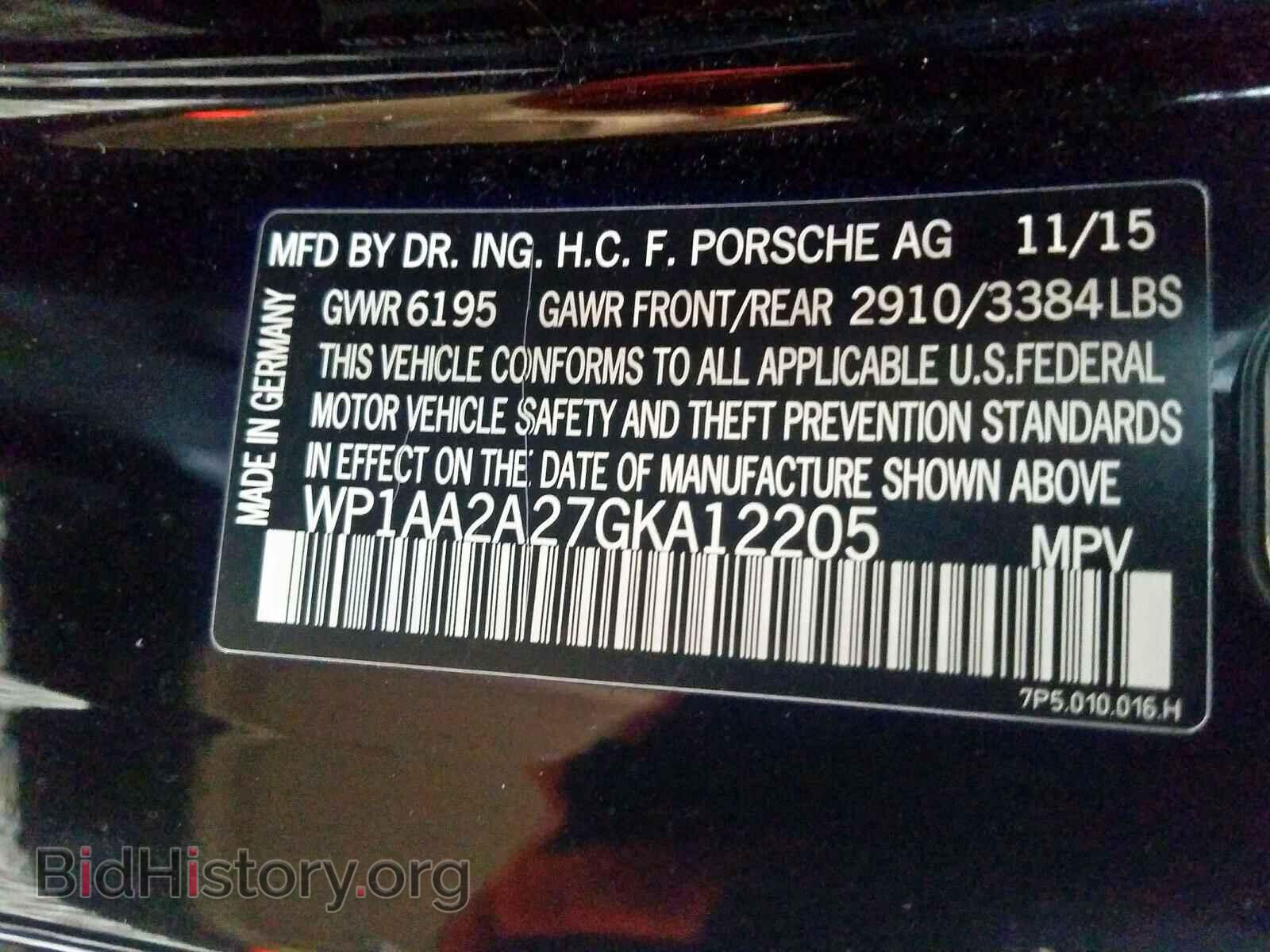 2016 PORSCHE CAYENNE - VIN: WP1AA2A27GKA12205 - Фото 10