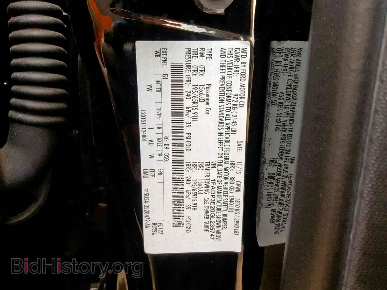2016 FORD FOCUS - VIN: 1FADP3E20GL235747 - Photo 10