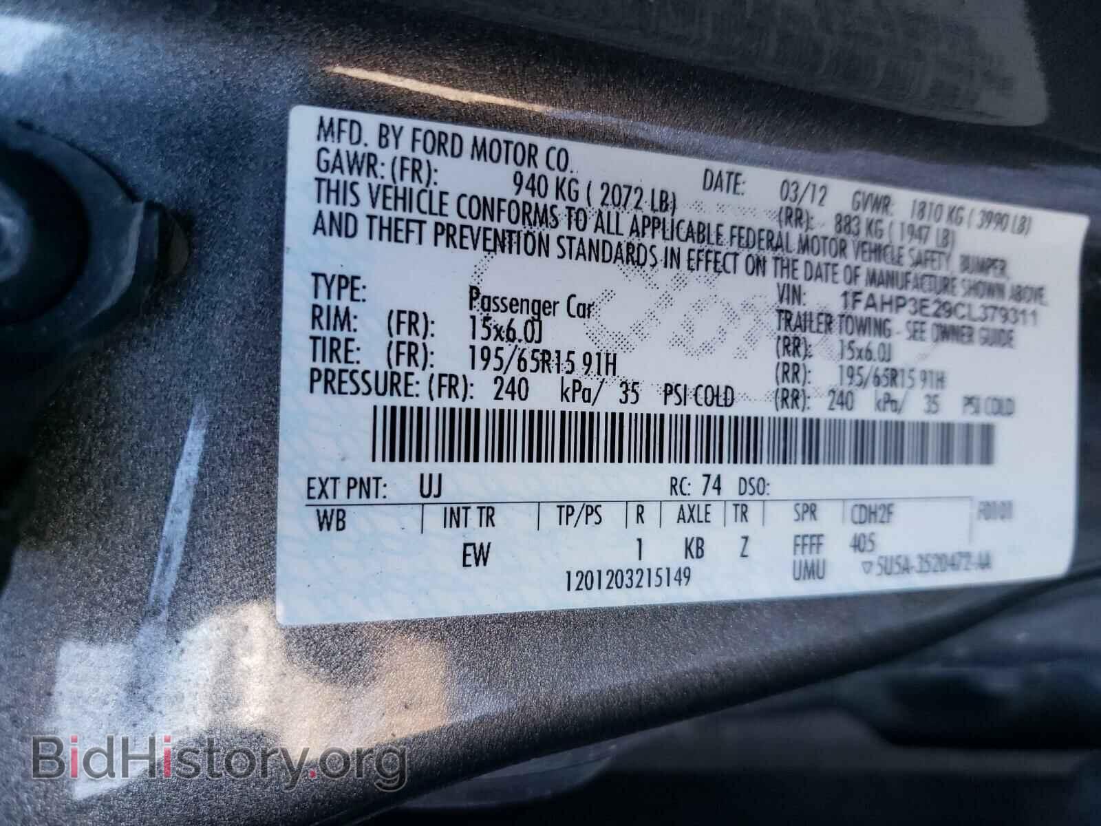 2012 FORD FOCUS - VIN: 1FAHP3E29CL379311 - Photo 10