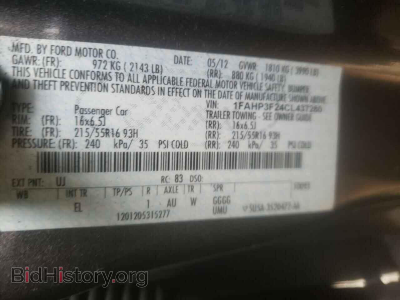 2012 FORD FOCUS - VIN: 1FAHP3F24CL437260 - Фото 10
