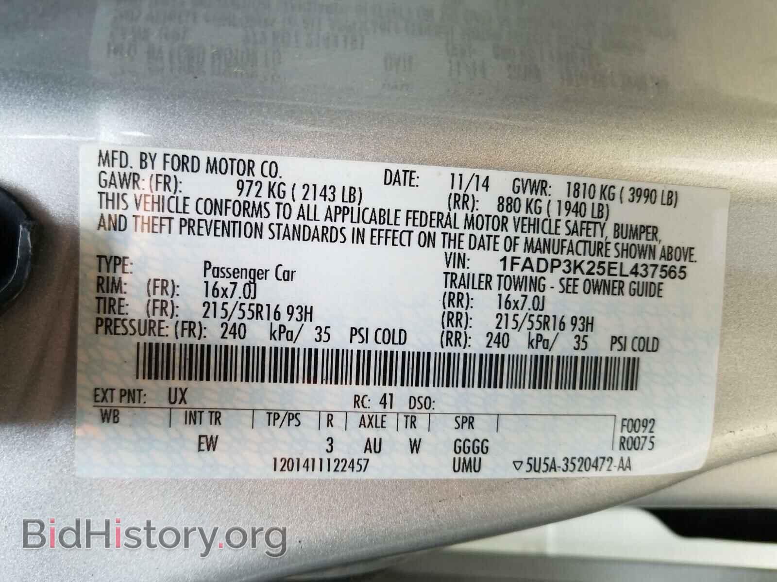 2014 FORD FOCUS - VIN: 1FADP3K25EL437565 - Photo 10