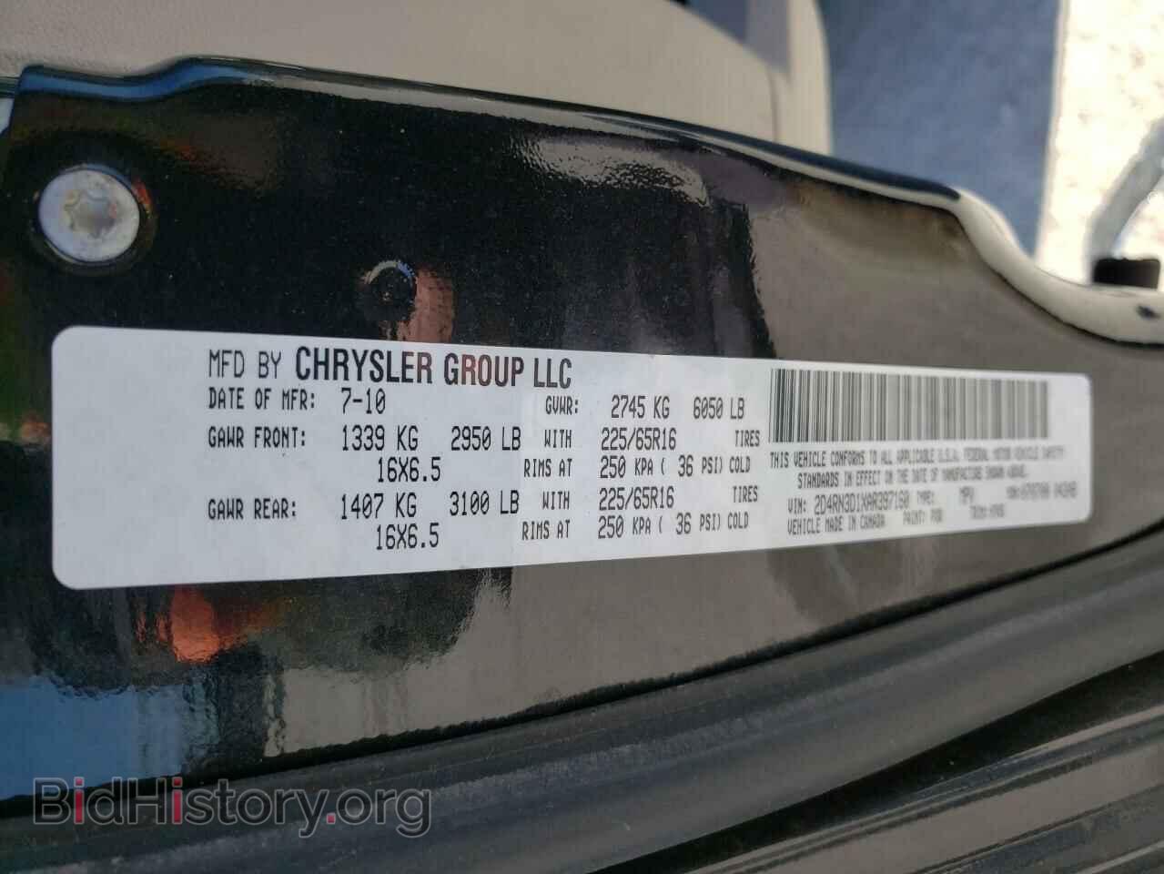 2010 DODGE GRAND CARA - VIN: 2D4RN3D1XAR397160 - Фото 10