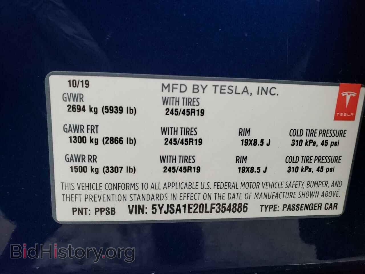 2020 TESLA MODEL S - VIN: 5YJSA1E20LF354886 - Photo 10