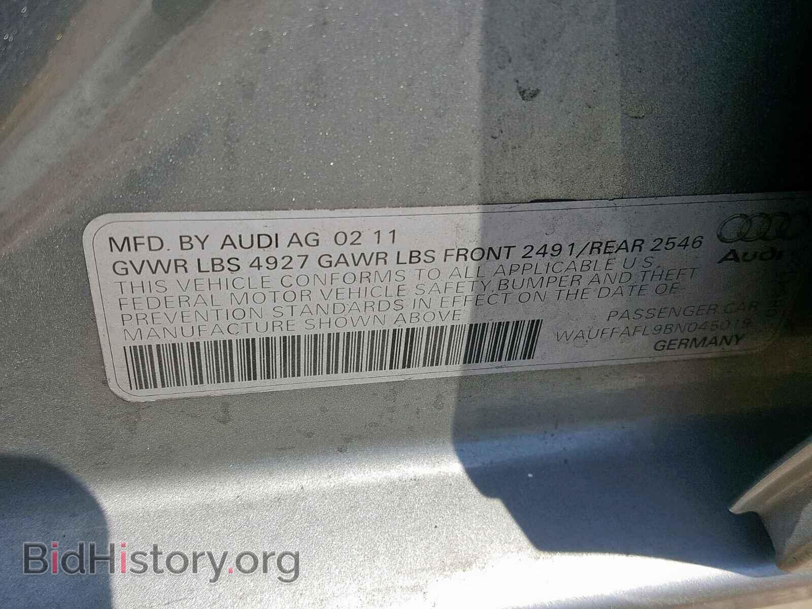 2011 AUDI A4 - VIN: WAUFFAFL9BN045019 - Photo 10