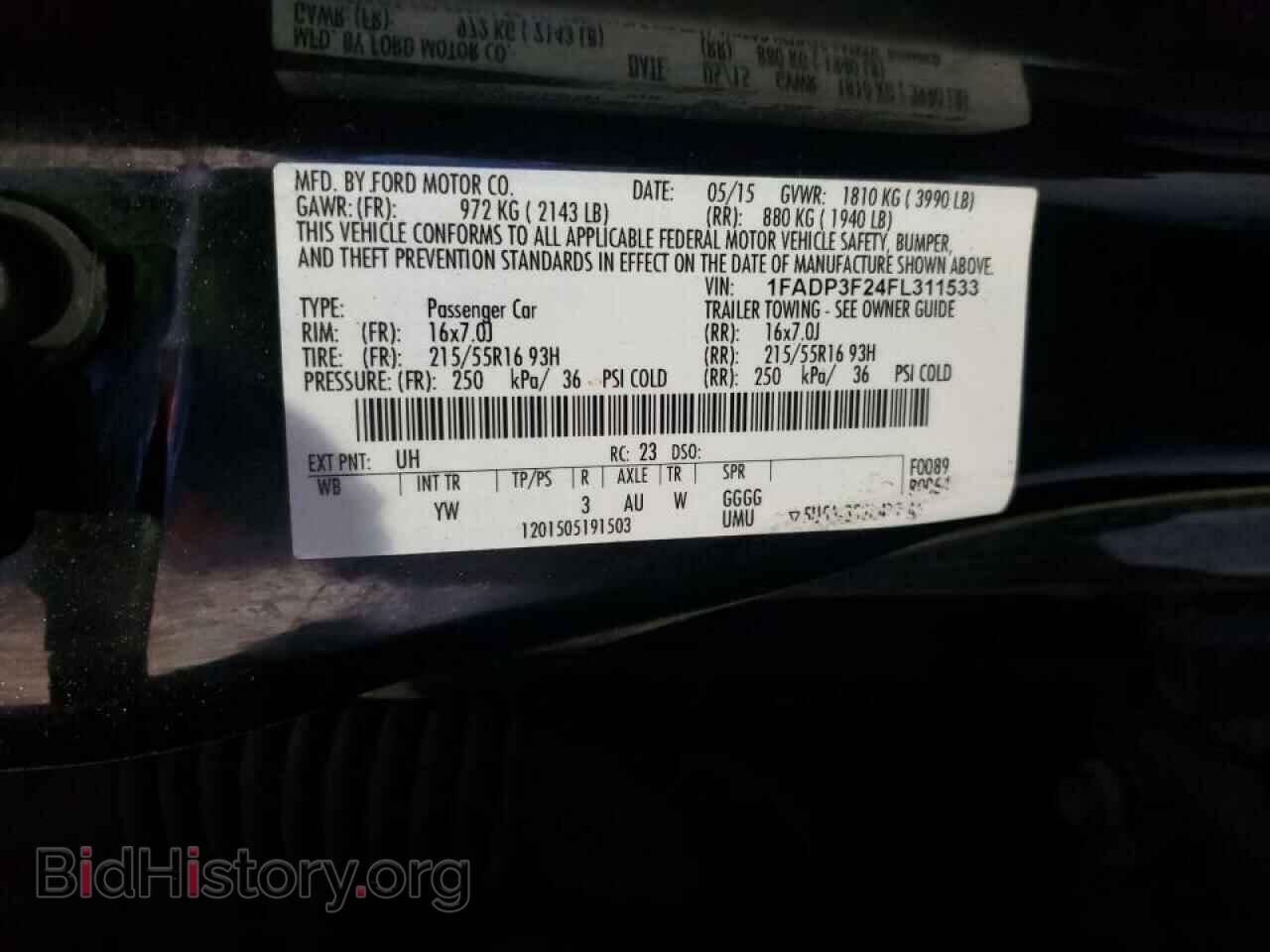2015 FORD FOCUS - VIN: 1FADP3F24FL311533 - Фото 10