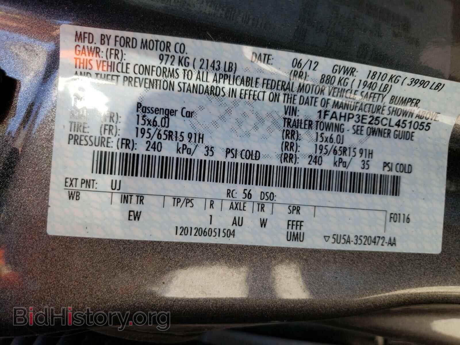 2012 FORD FOCUS - VIN: 1FAHP3E25CL451055 - Photo 10