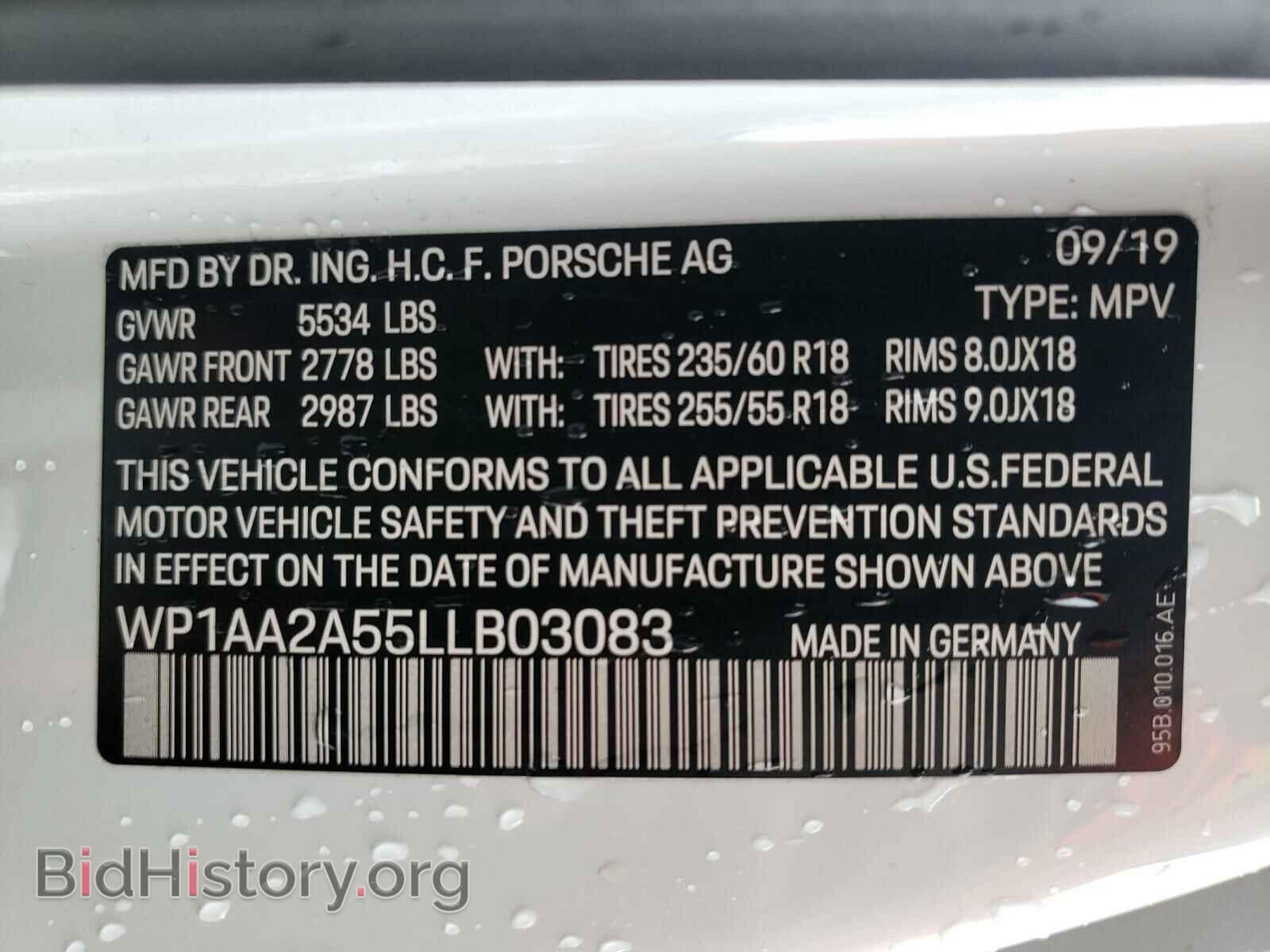 2020 PORSCHE MACAN - VIN: WP1AA2A55LLB03083 - Фото 10