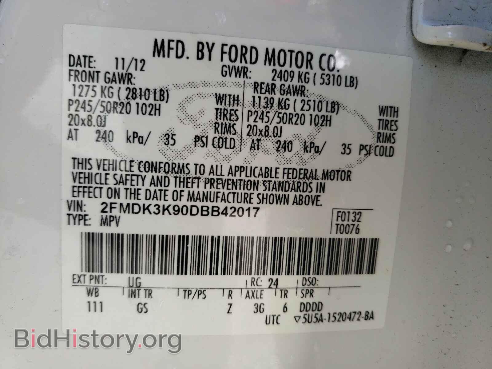 2013 FORD EDGE - VIN: 2FMDK3K90DBB42017 - Photo 10