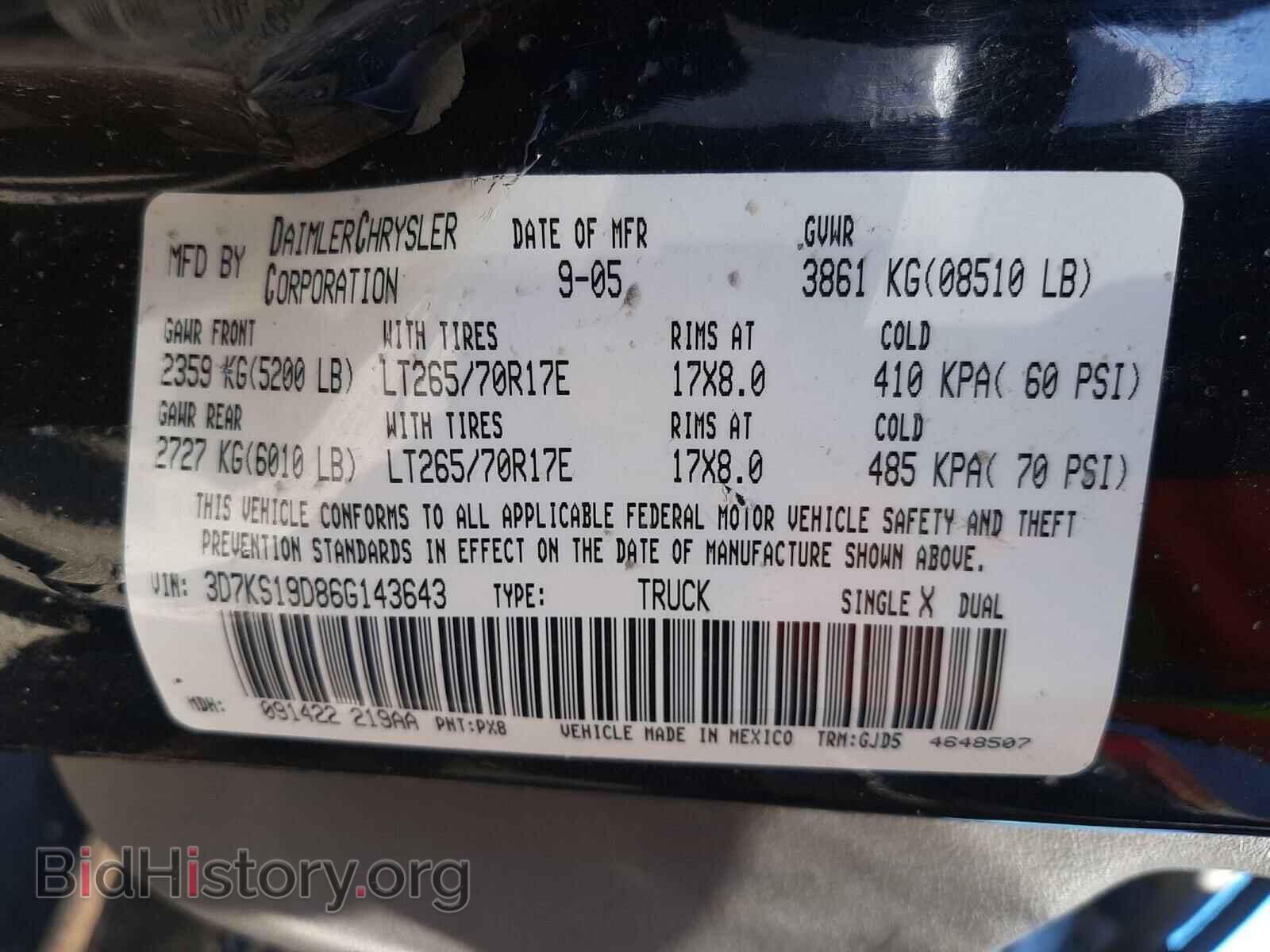2006 DODGE RAM - VIN: 3D7KS19D86G143643 - Photo 10