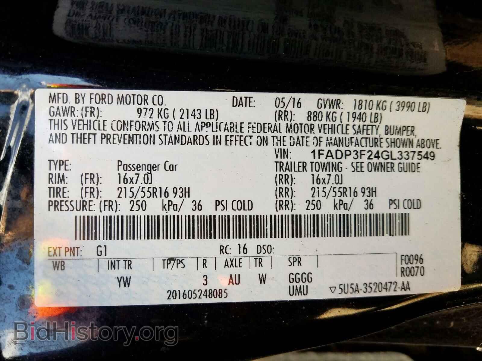 2016 FORD FOCUS - VIN: 1FADP3F24GL337549 - Photo 10