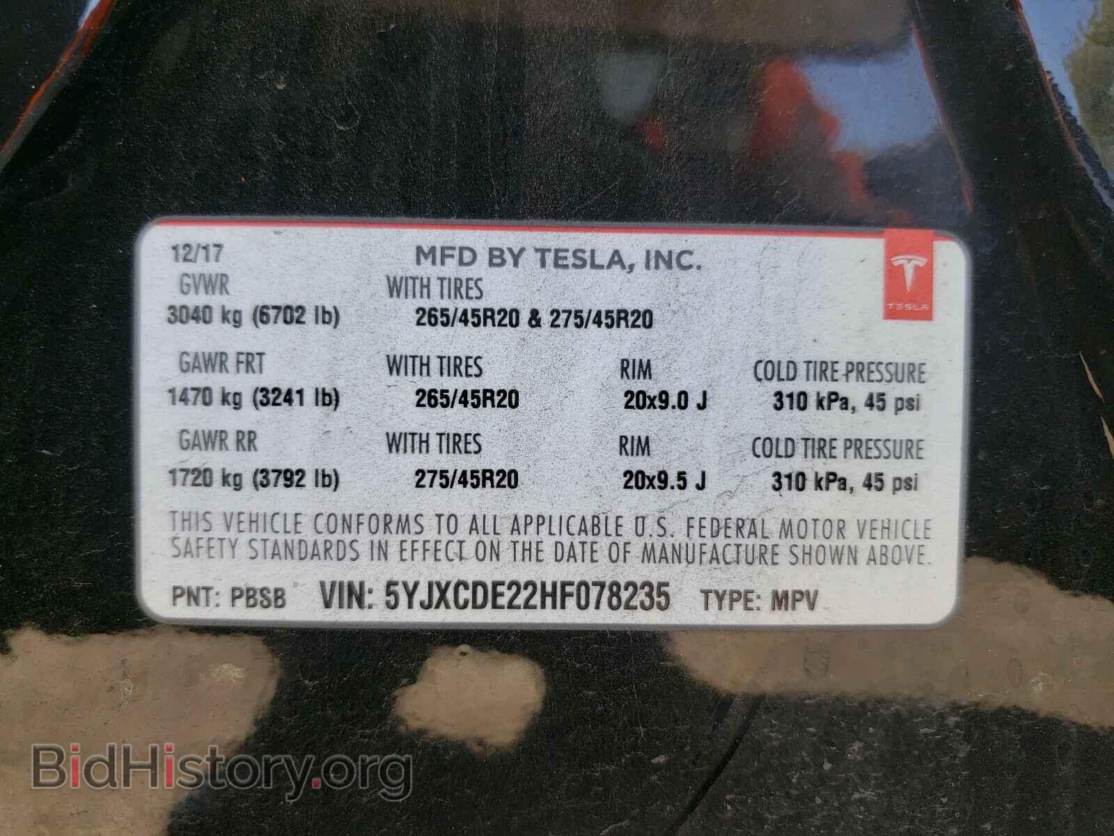 2017 TESLA MODEL X - VIN: 5YJXCDE22HF078235 - Photo 10