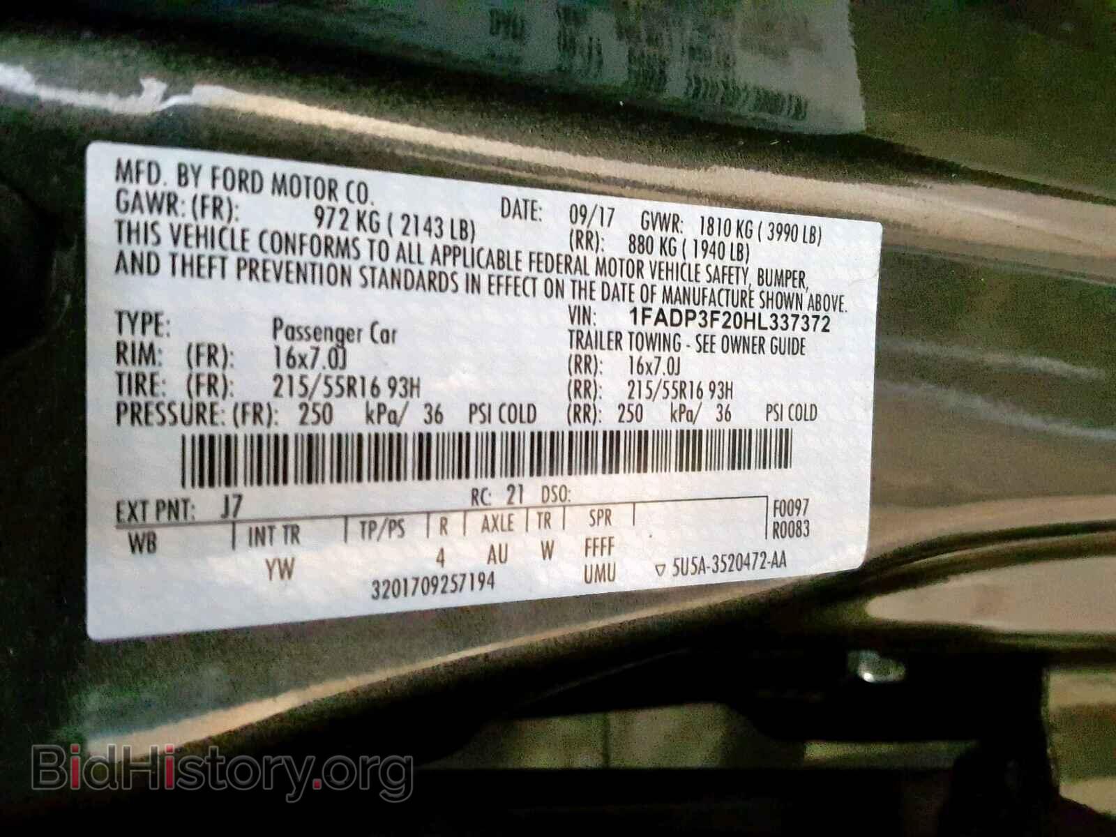 2017 FORD FOCUS SE - VIN: 1FADP3F20HL337372 - Фото 10