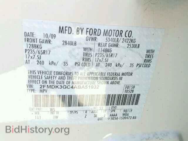 2010 FORD EDGE - VIN: 2FMDK3GC4ABA51932 - Photo 10