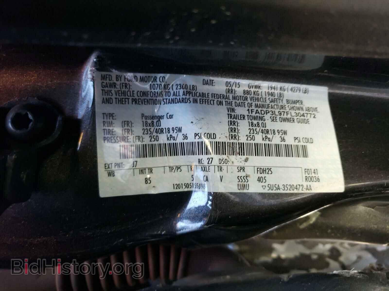 2015 FORD FOCUS - VIN: 1FADP3L97FL304772 - Фото 10