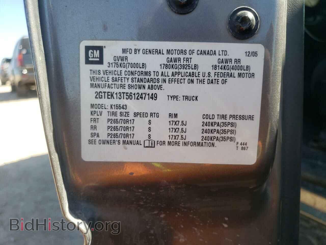 2006 GMC SIERRA - VIN: 2GTEK13T561247149 - Фото 10