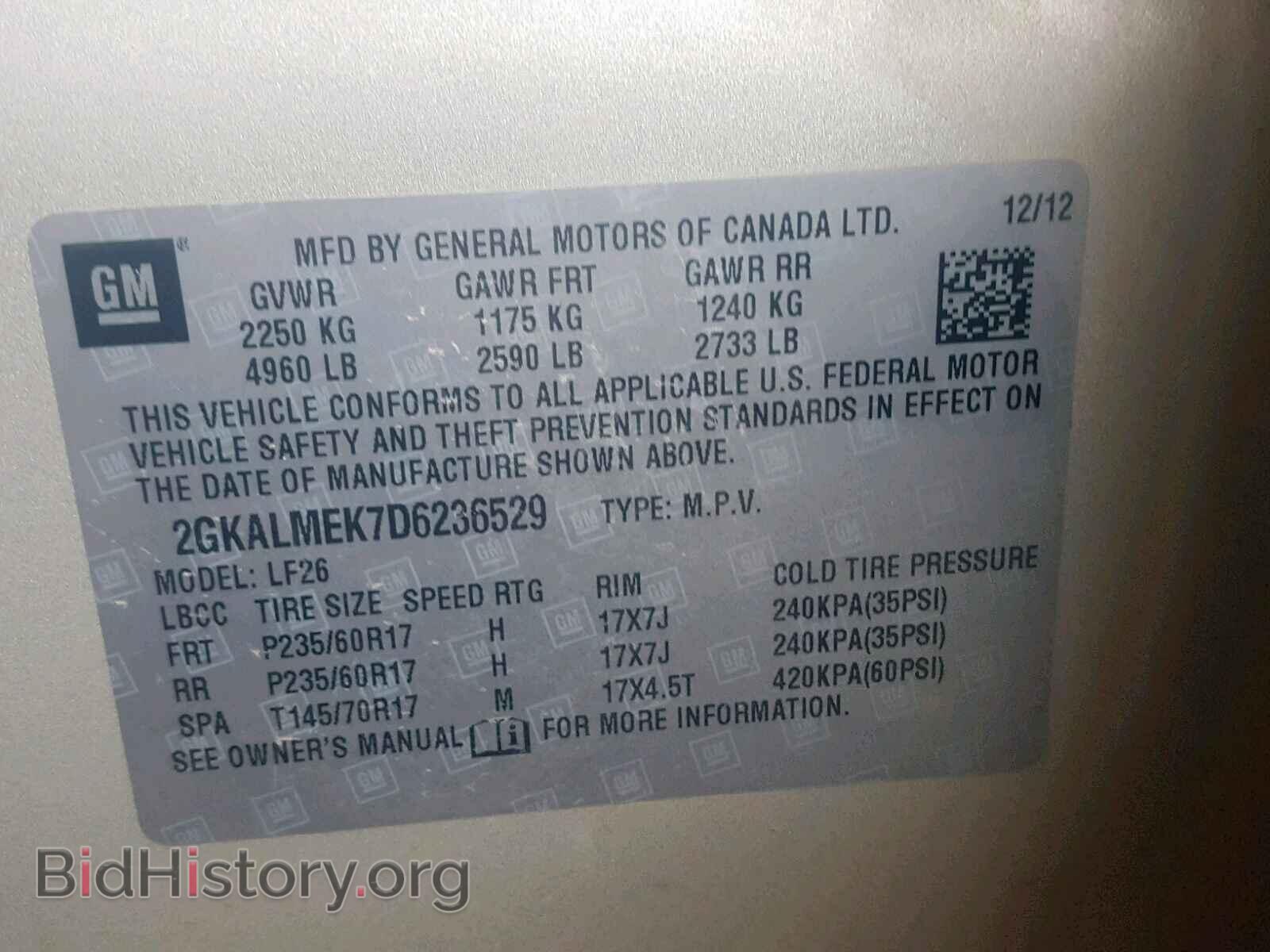 2013 GMC TERRAIN SL - VIN: 2GKALMEK7D6236529 - Photo 10