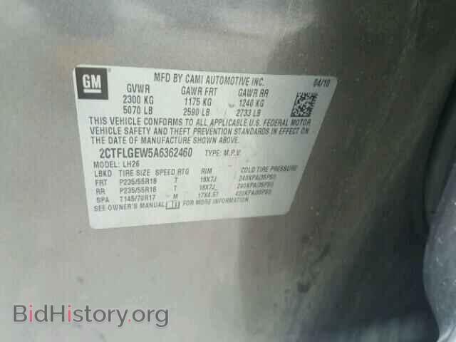2010 GMC TERRAIN - VIN: 2CTFLGEW5A6362460 - Photo 10