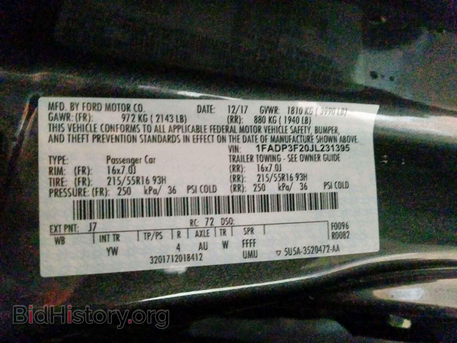 2018 FORD FOCUS - VIN: 1FADP3F20JL231395 - Фото 10