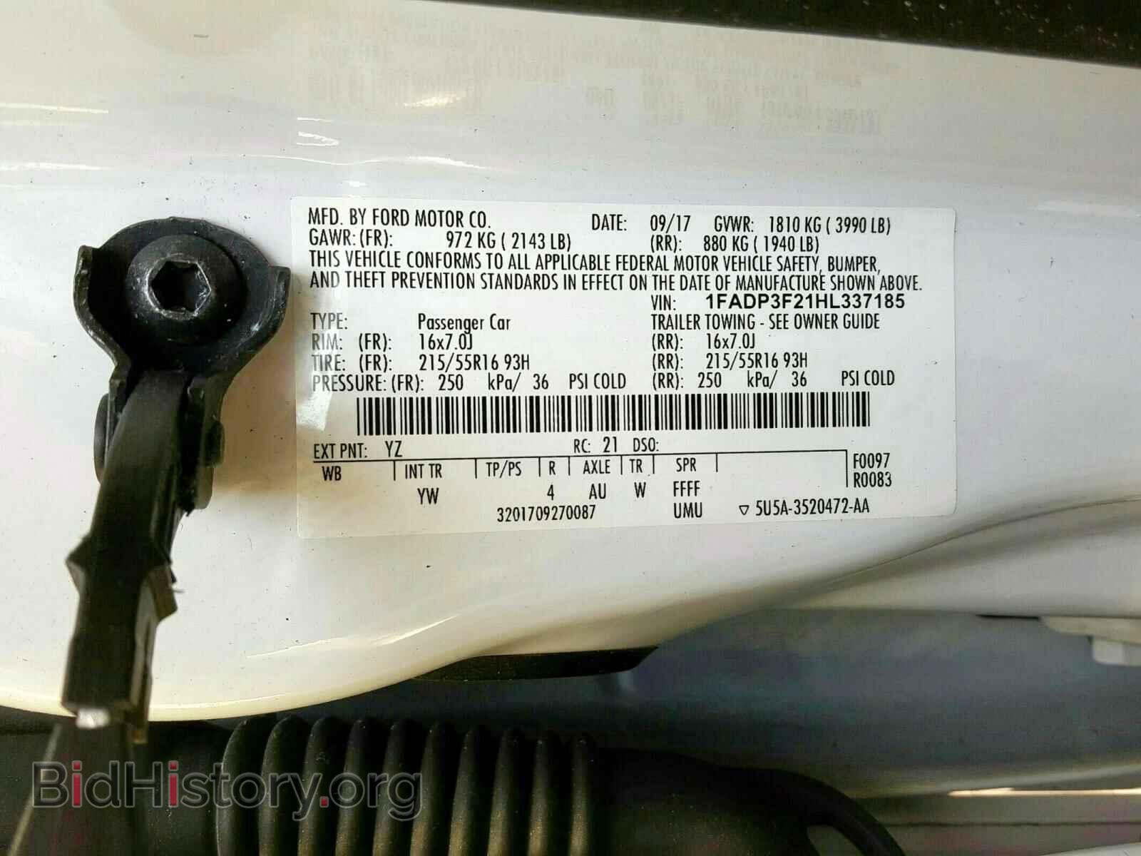 2017 FORD FOCUS - VIN: 1FADP3F21HL337185 - Photo 10