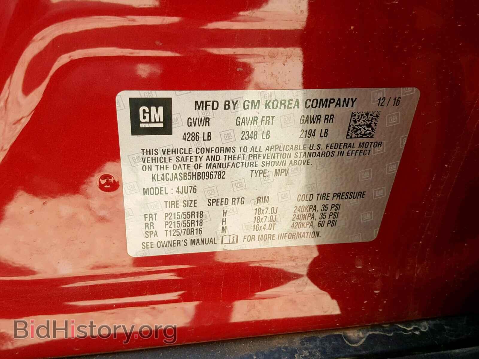2017 BUICK ENCORE PRE - VIN: KL4CJASB5HB096782 - Photo 10