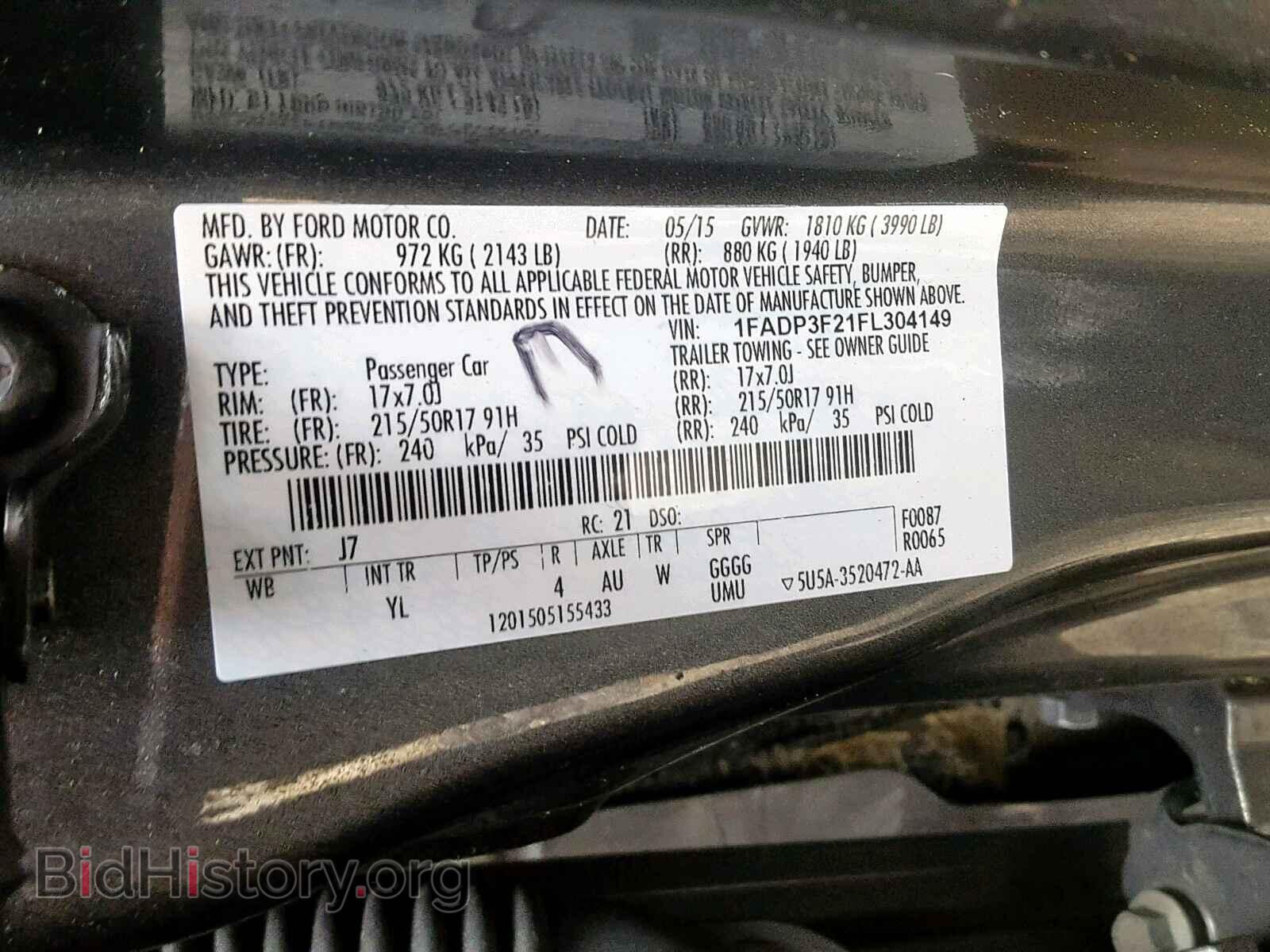 2015 FORD FOCUS SE - VIN: 1FADP3F21FL304149 - Фото 10