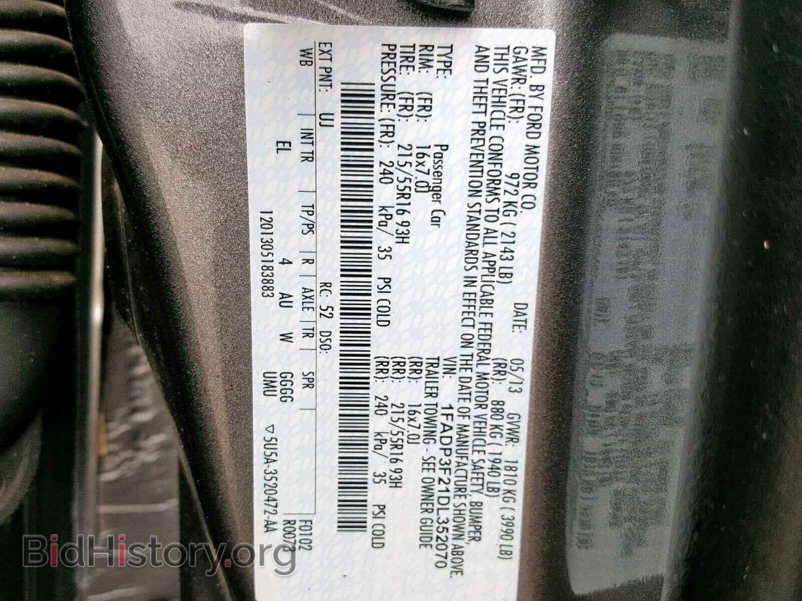 2013 FORD FOCUS SE - VIN: 1FADP3F21DL352070 - Фото 10