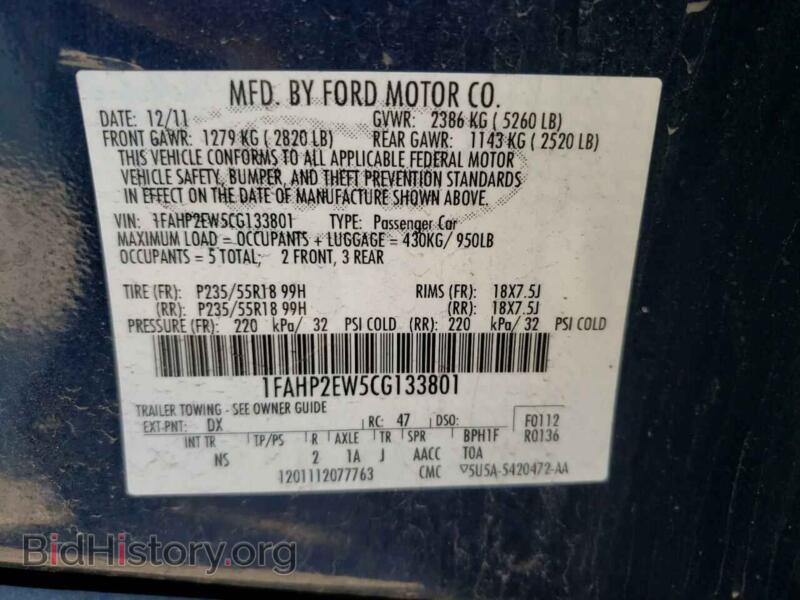 2012 Ford TAURUS (VIN 1FAHP2EW5CG133801) — photo 10 of 10