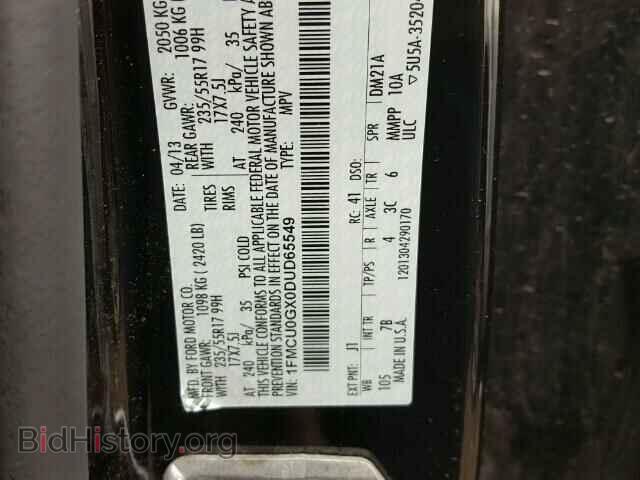 2013 FORD ESCAPE - VIN: 1FMCU0GX0DUD65549 - Photo 10