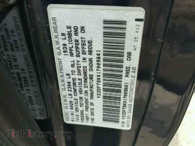 2001 SAAB 9 3 - VIN: YS3DF78K417009641 - Photo 10