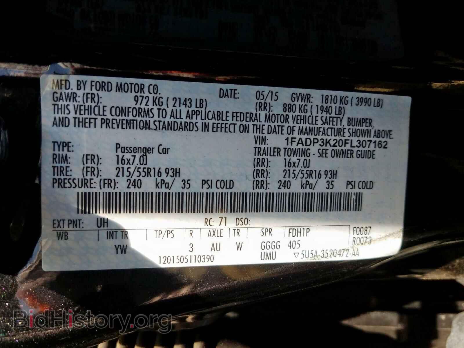2015 FORD FOCUS - VIN: 1FADP3K20FL307162 - Фото 10