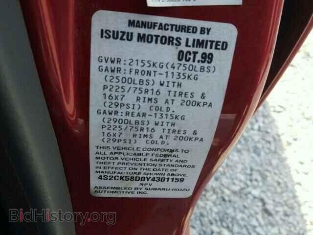 2000 ISUZU RODEO - VIN: 4S2CK58D0Y4301159 - Фото 10