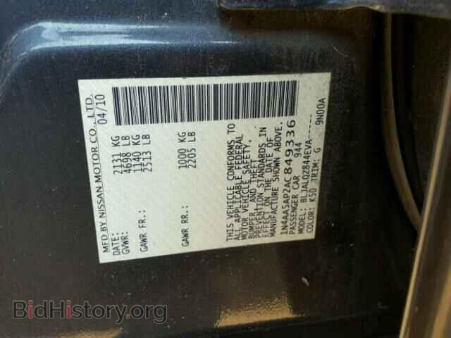 2010 NISSAN MAXIMA - VIN: 1N4AA5AP2AC849336 - Фото 10