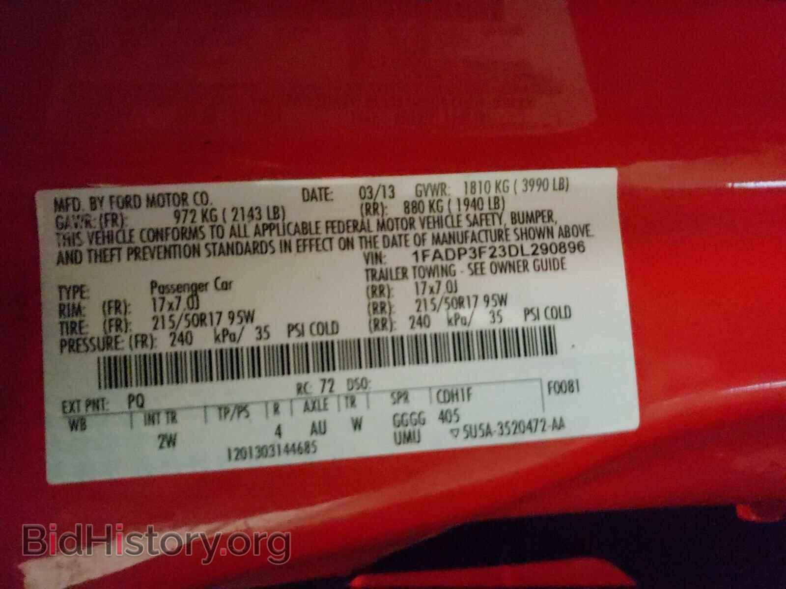 2013 FORD FOCUS - VIN: 1FADP3F23DL290896 - Photo 10