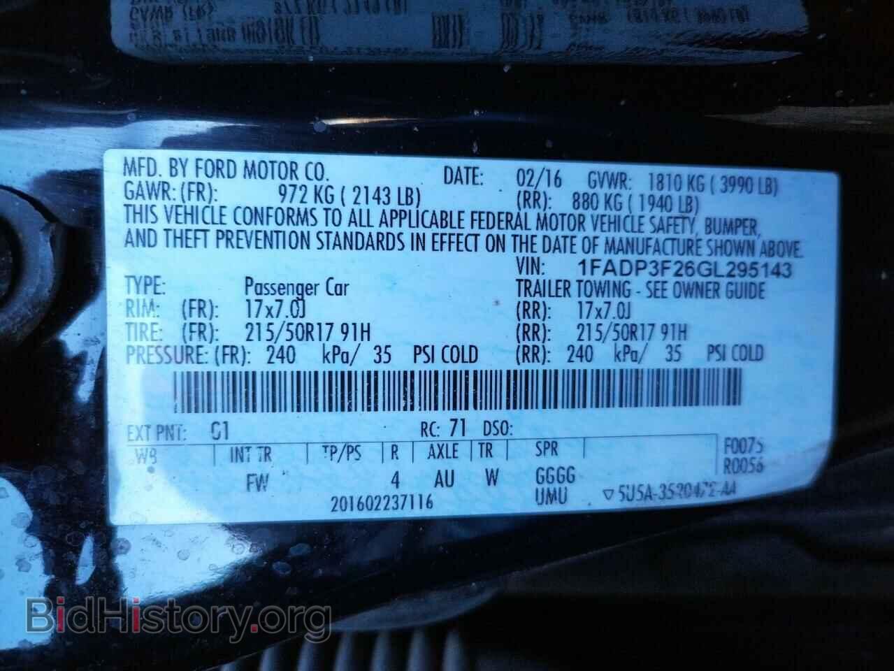 2016 FORD FOCUS - VIN: 1FADP3F26GL295143 - Фото 10