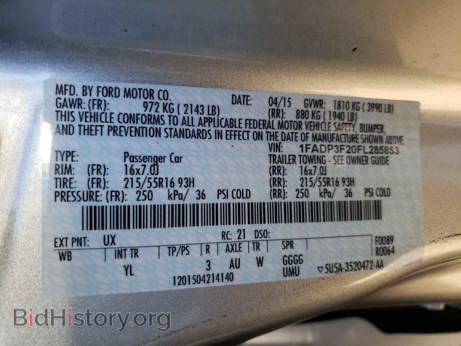 2015 FORD FOCUS - VIN: 1FADP3F20FL285853 - Фото 10