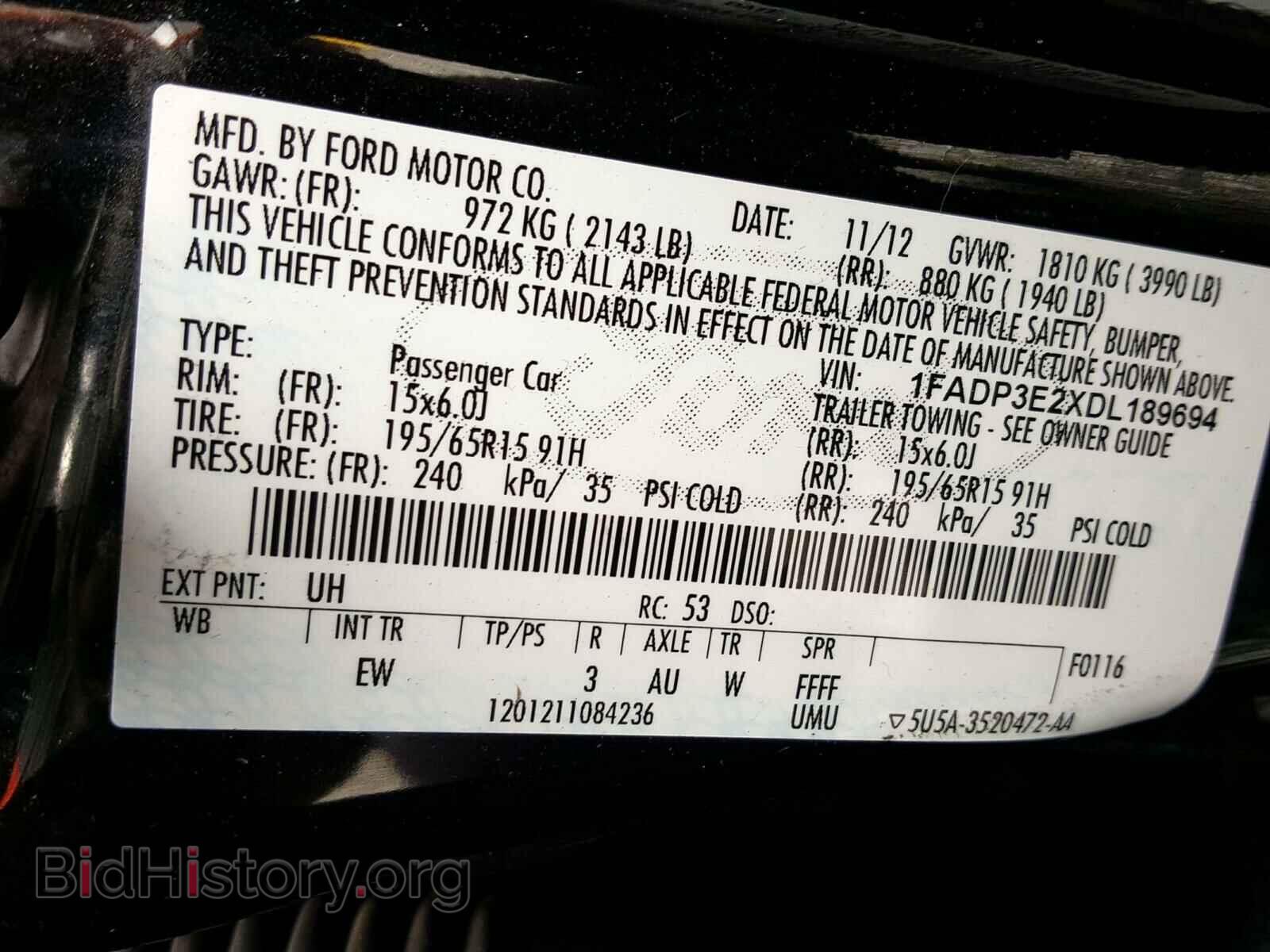 2013 FORD FOCUS - VIN: 1FADP3E2XDL189694 - Фото 10