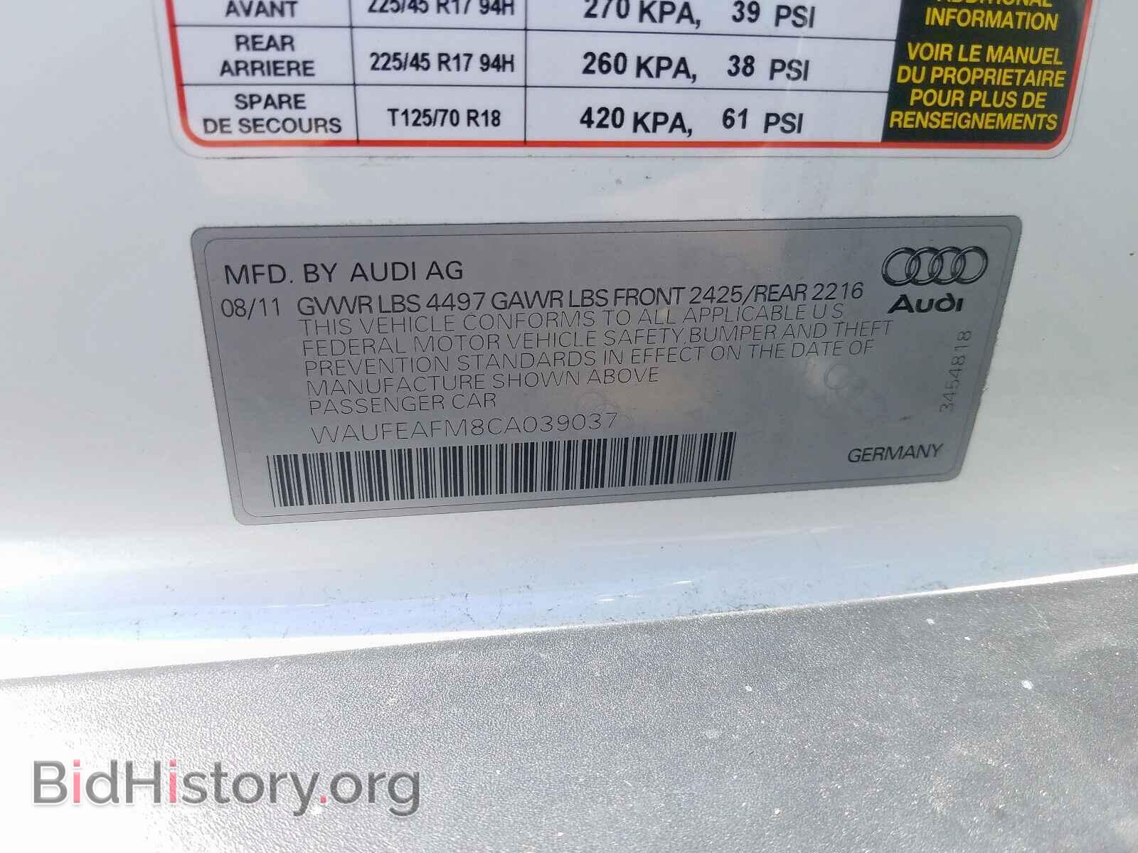2012 AUDI A3 - VIN: WAUFEAFM8CA039037 - Photo 10
