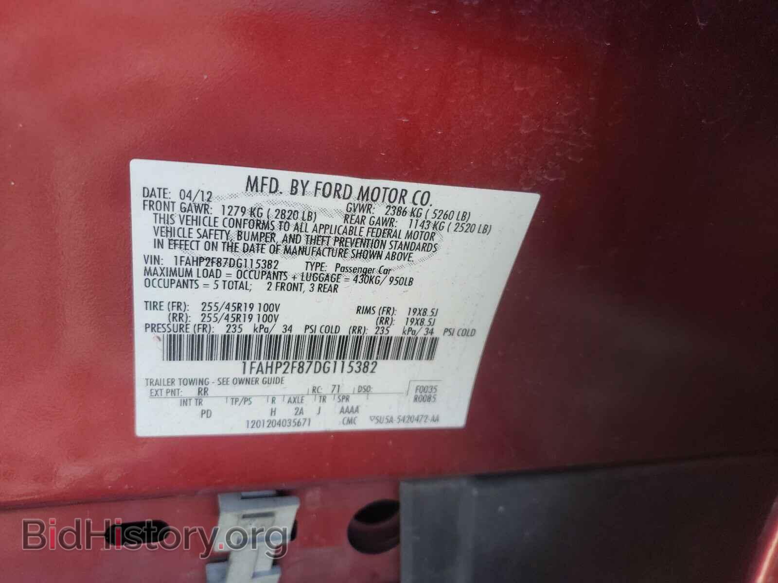2013 FORD TAURUS - VIN: 1FAHP2F87DG115382 - Photo 10