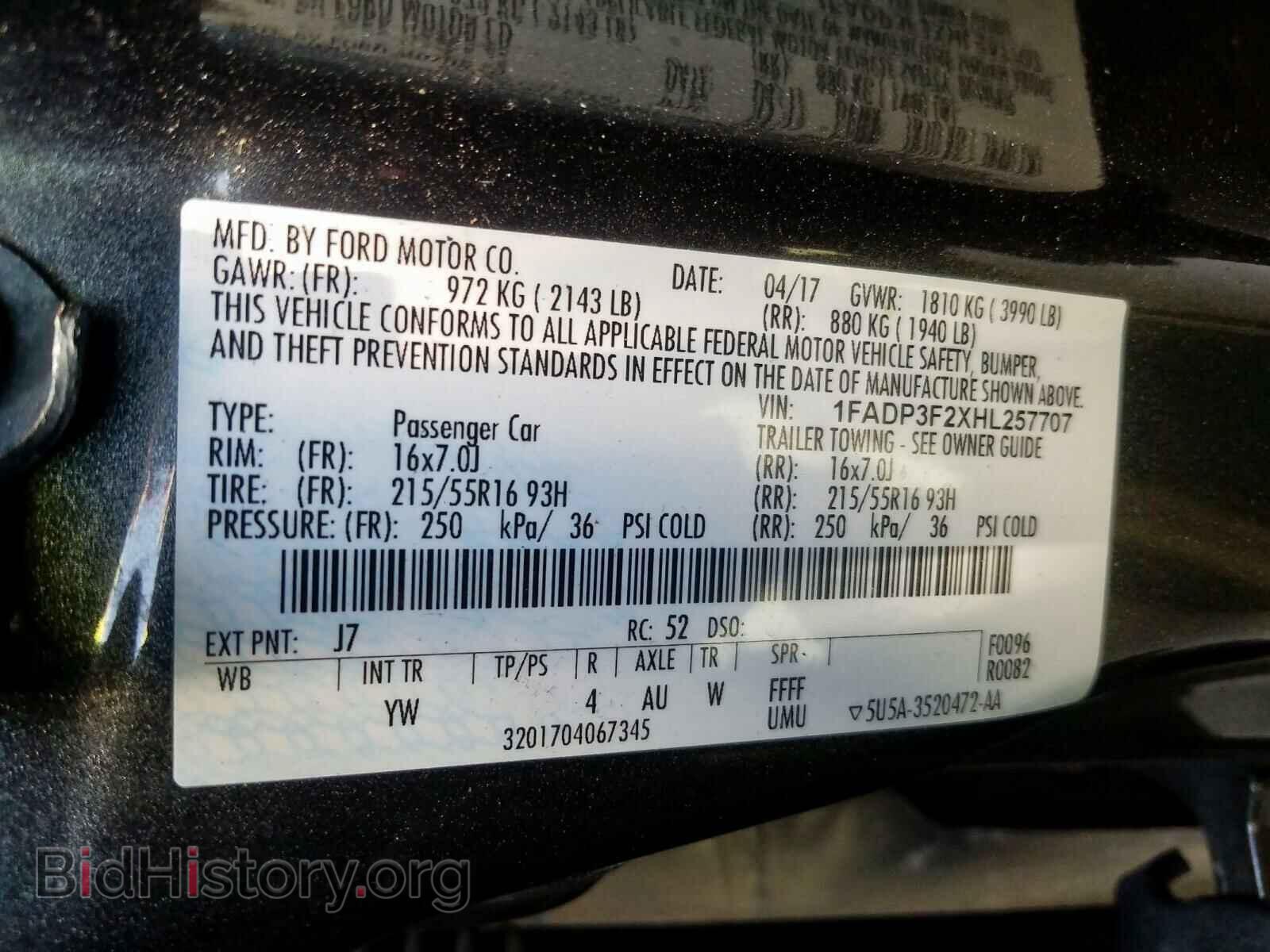 2017 FORD FOCUS - VIN: 1FADP3F2XHL257707 - Photo 10