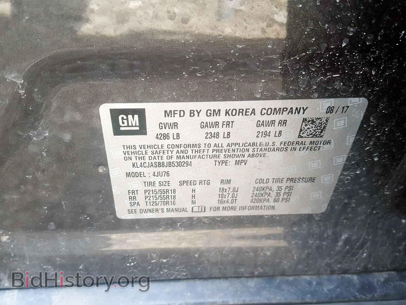 2018 BUICK ENCORE - VIN: KL4CJASB8JB530294 - Фото 10