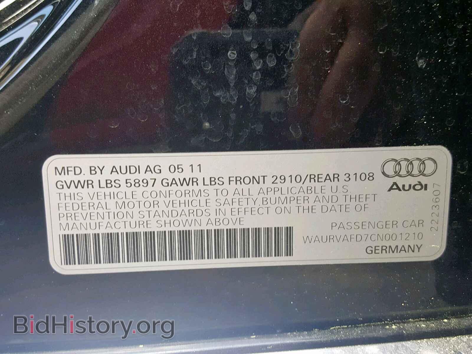 2012 AUDI A8 - VIN: WAURVAFD7CN001210 - Фото 10