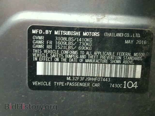 2017 MITSUBISHI MIRAGE - VIN: ML32F3FJ9HHF07443 - Фото 10