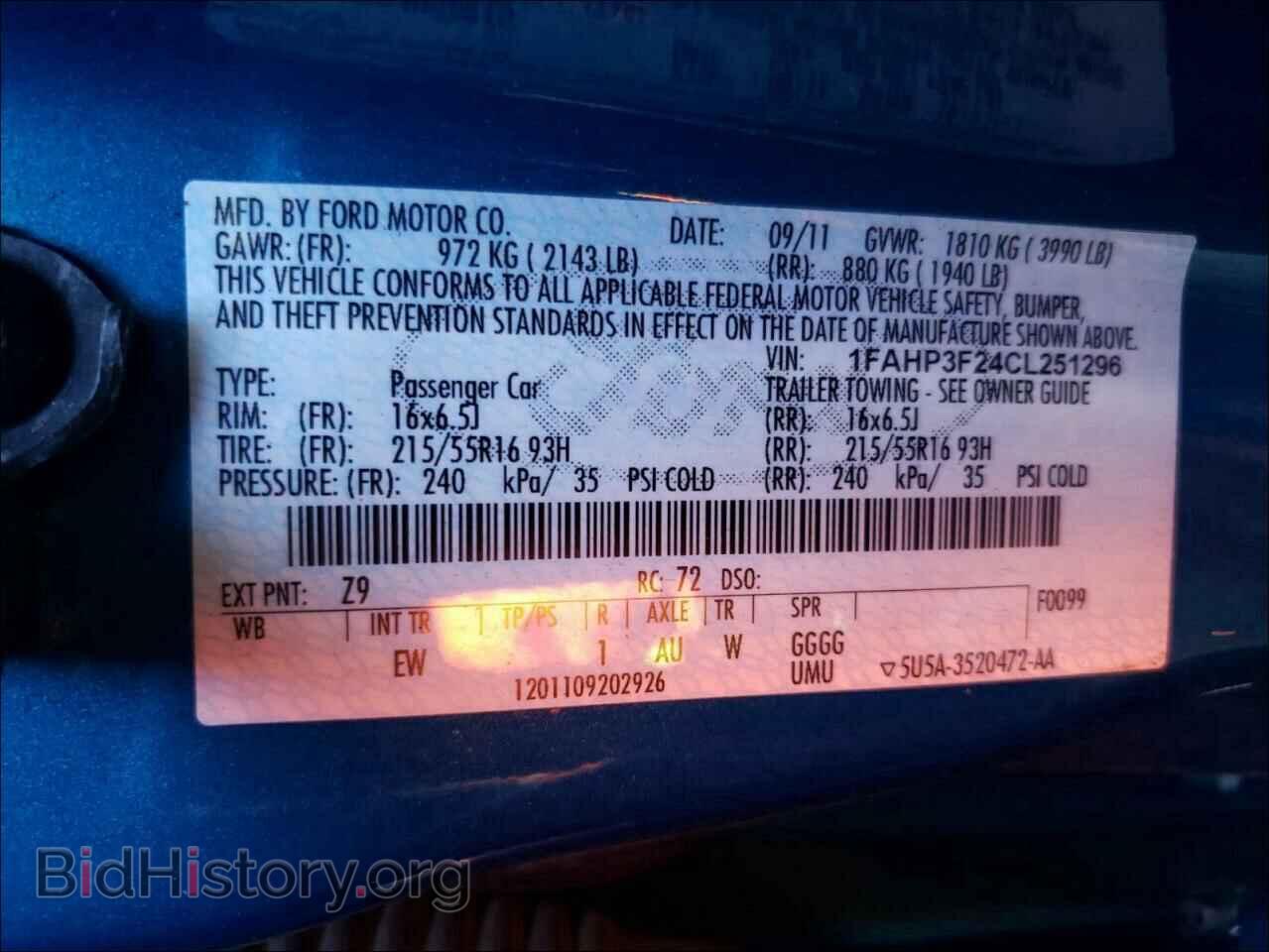 2012 FORD FOCUS - VIN: 1FAHP3F24CL251296 - Photo 10