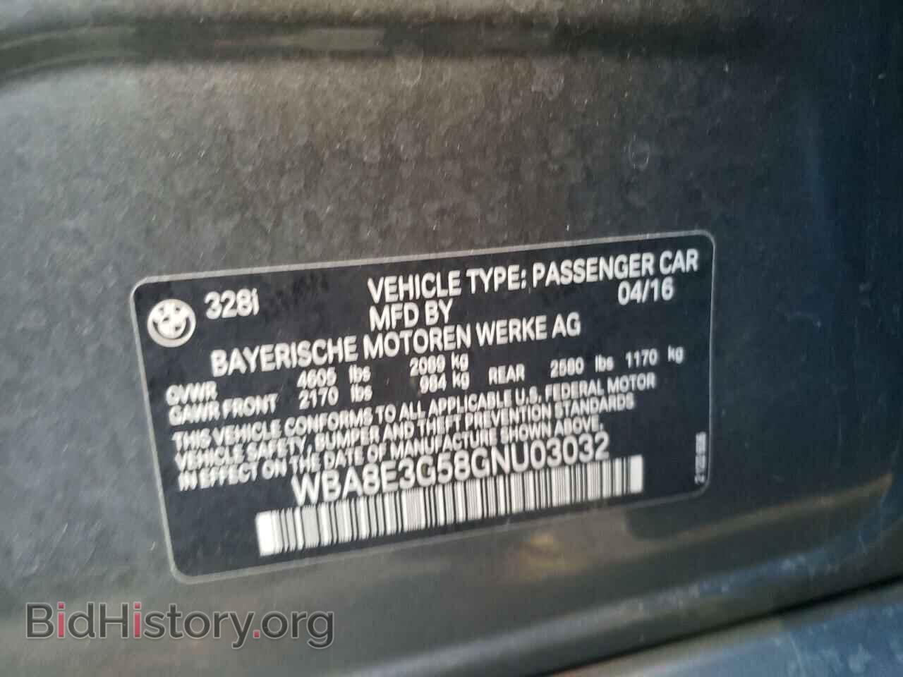 2016 BMW 3 SERIES - VIN: WBA8E3G58GNU03032 - Фото 10