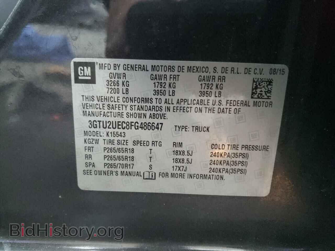 2015 GMC SIERRA - VIN: 3GTU2UEC8FG486647 - Фото 10