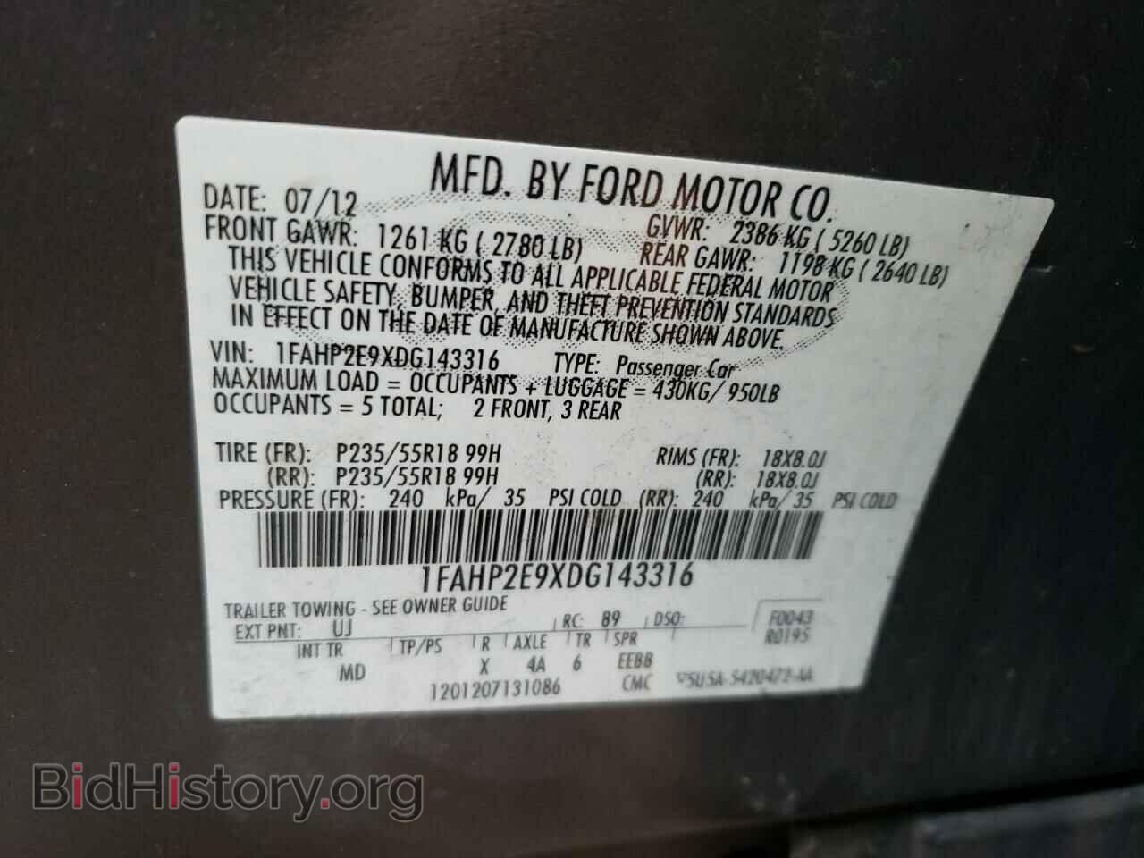 2013 FORD TAURUS - VIN: 1FAHP2E9XDG143316 - Фото 10