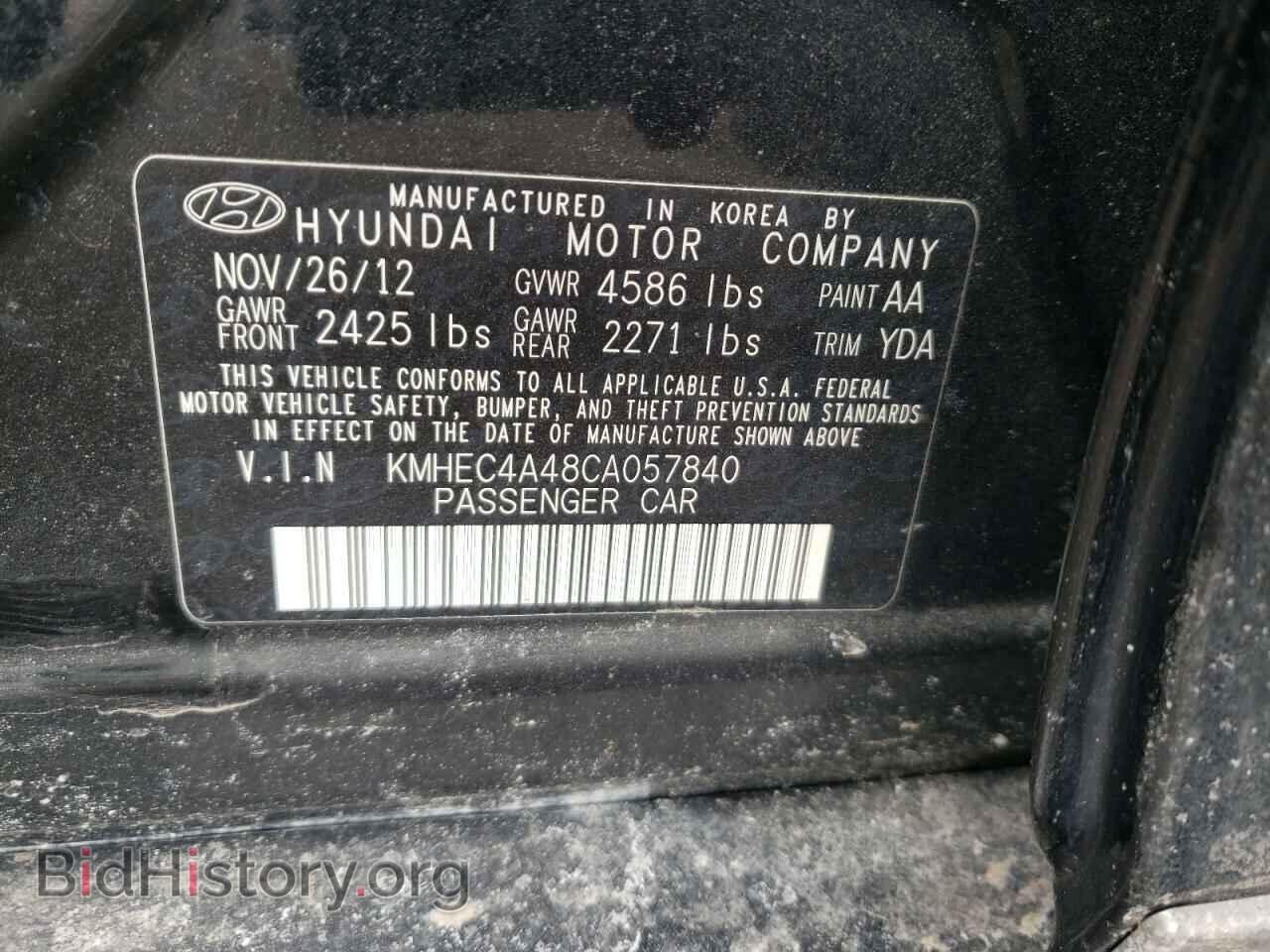 2012 HYUNDAI SONATA - VIN: KMHEC4A48CA057840 - Фото 10