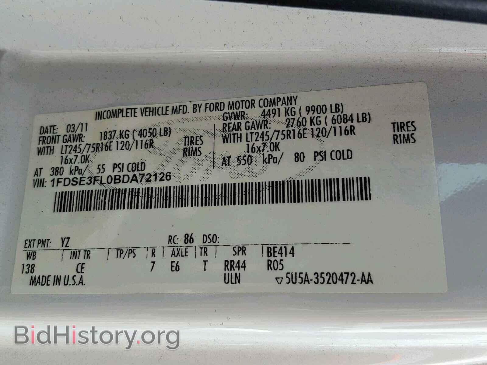 2011 FORD ECONOLINE - VIN: 1FDSE3FL0BDA72126 - Photo 10
